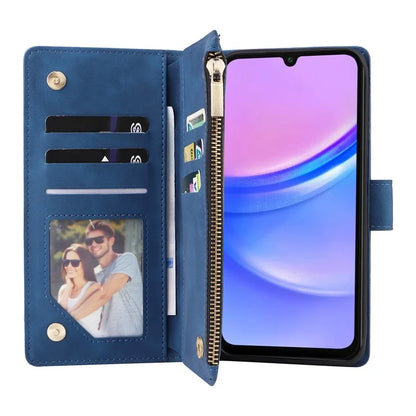 For Samsung Galaxy A16 5G Case Zipper Wallet Multiple Card Slots Leather Phone Cover