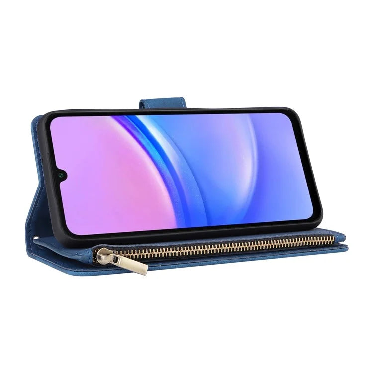 For Samsung Galaxy A16 5G Case Zipper Wallet Multiple Card Slots Leather Phone Cover