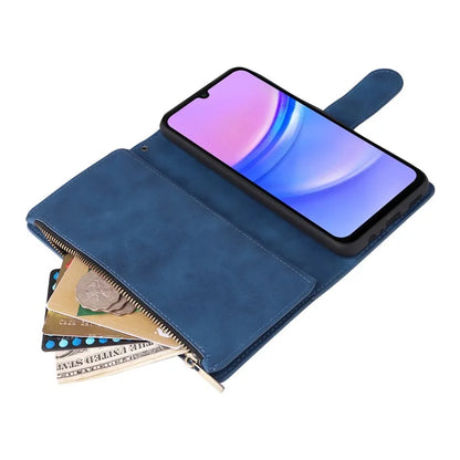 For Samsung Galaxy A16 5G Case Zipper Wallet Multiple Card Slots Leather Phone Cover