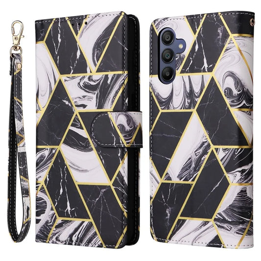 For Samsung Galaxy A16 5G Case Lacquered Marble Pattern Leather Phone Cover