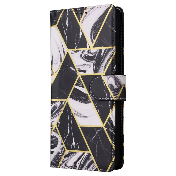 For Samsung Galaxy A16 5G Case Lacquered Marble Pattern Leather Phone Cover