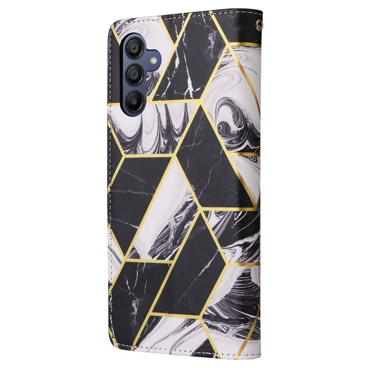 For Samsung Galaxy A16 5G Case Lacquered Marble Pattern Leather Phone Cover