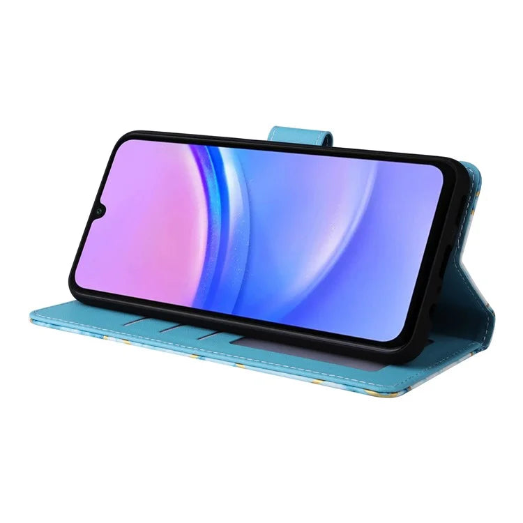 For Samsung Galaxy A16 5G Case Lacquered Marble Pattern Leather Phone Cover