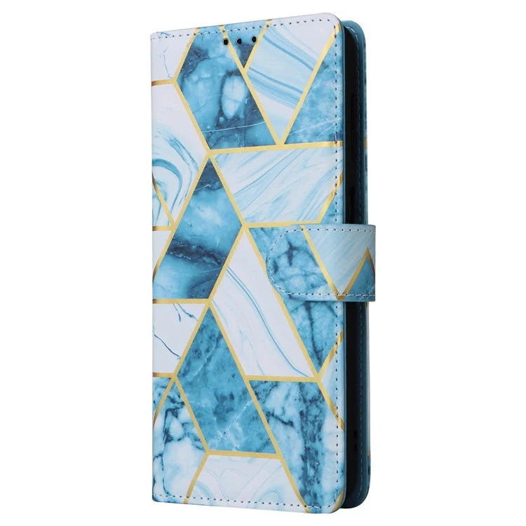 For Samsung Galaxy A16 5G Case Lacquered Marble Pattern Leather Phone Cover