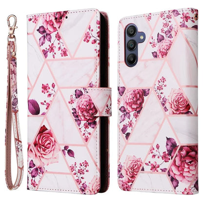 For Samsung Galaxy A16 5G Case Lacquered Marble Pattern Leather Phone Cover