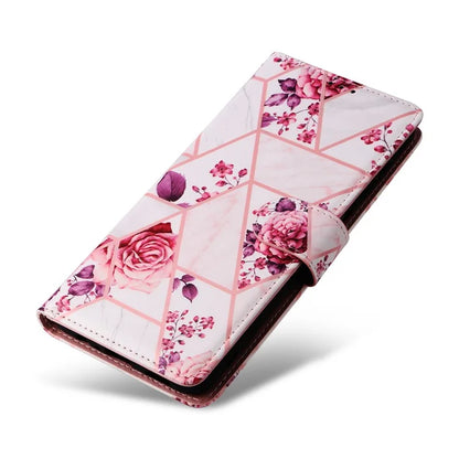 For Samsung Galaxy A16 5G Case Lacquered Marble Pattern Leather Phone Cover