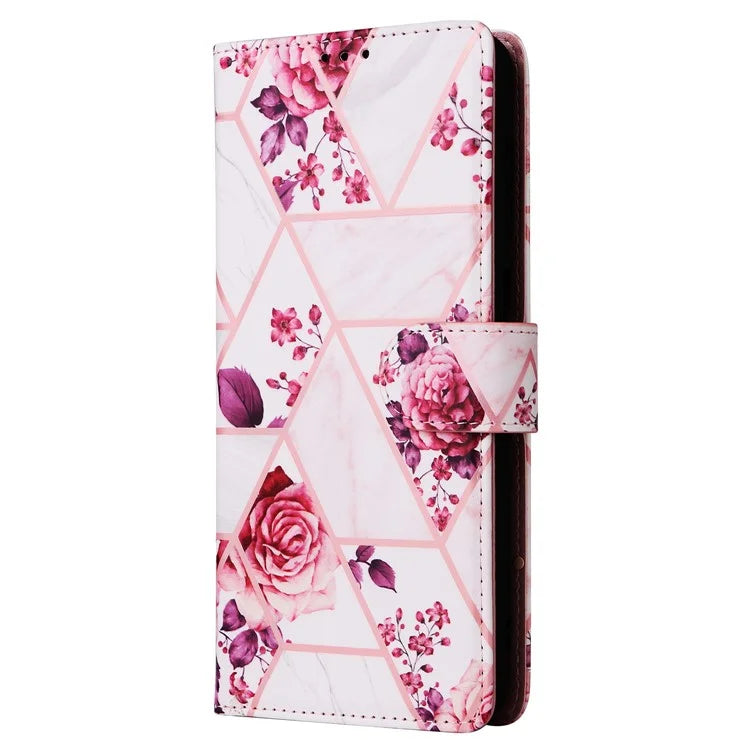 For Samsung Galaxy A16 5G Case Lacquered Marble Pattern Leather Phone Cover