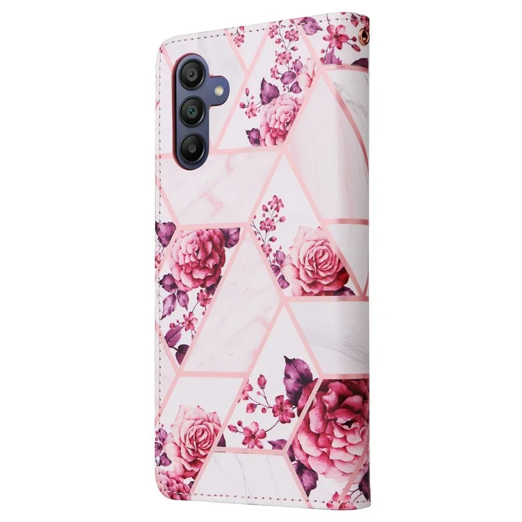 For Samsung Galaxy A16 5G Case Lacquered Marble Pattern Leather Phone Cover