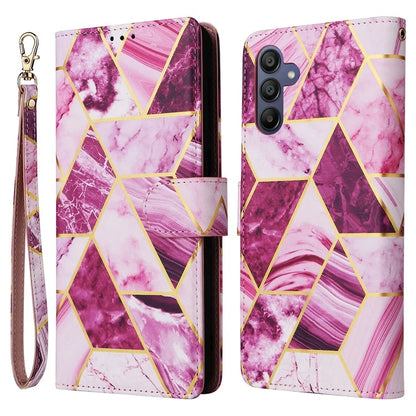 For Samsung Galaxy A16 5G Case Lacquered Marble Pattern Leather Phone Cover