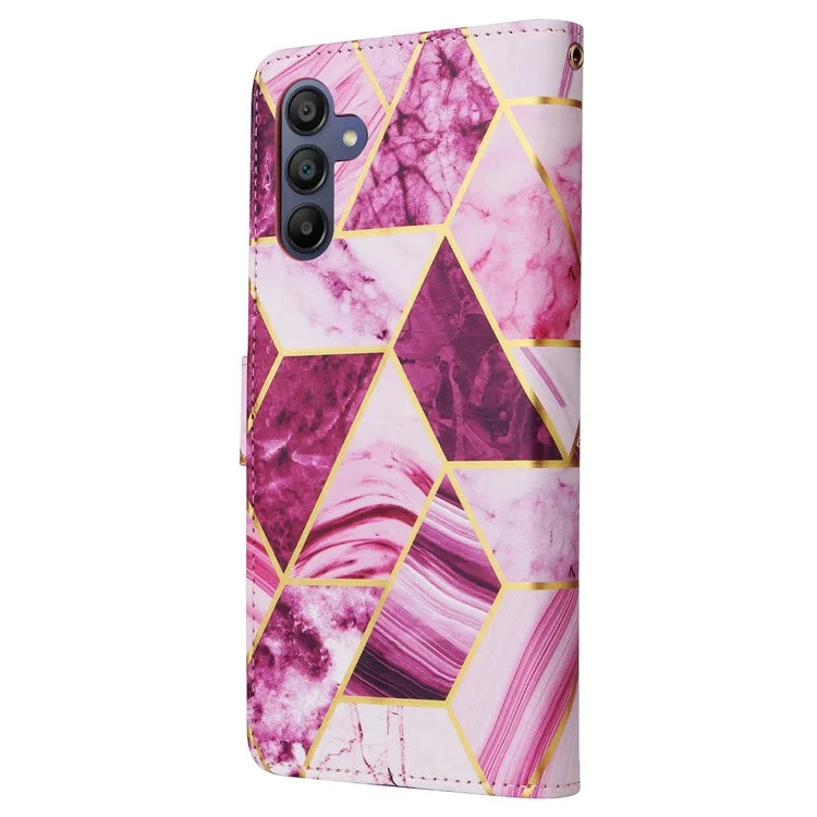 For Samsung Galaxy A16 5G Case Lacquered Marble Pattern Leather Phone Cover
