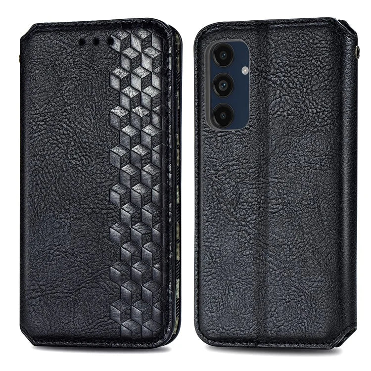 For Samsung Galaxy A16 5G Case Rhombus Imprint PU Leather Wallet Phone Cover