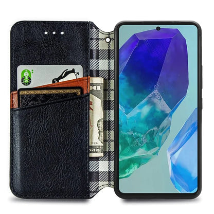 For Samsung Galaxy A16 5G Case Rhombus Imprint PU Leather Wallet Phone Cover