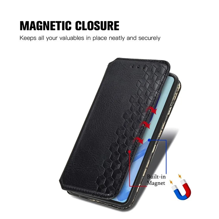 For Samsung Galaxy A16 5G Case Rhombus Imprint PU Leather Wallet Phone Cover