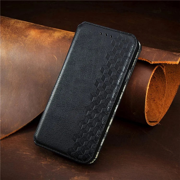 For Samsung Galaxy A16 5G Case Rhombus Imprint PU Leather Wallet Phone Cover