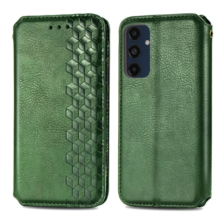 For Samsung Galaxy A16 5G Case Rhombus Imprint PU Leather Wallet Phone Cover