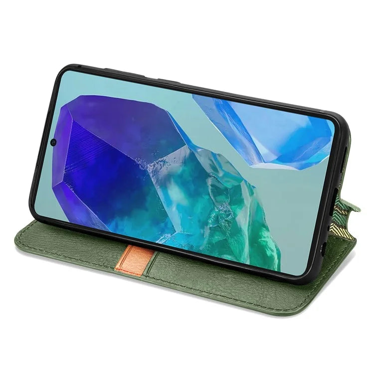 For Samsung Galaxy A16 5G Case Rhombus Imprint PU Leather Wallet Phone Cover
