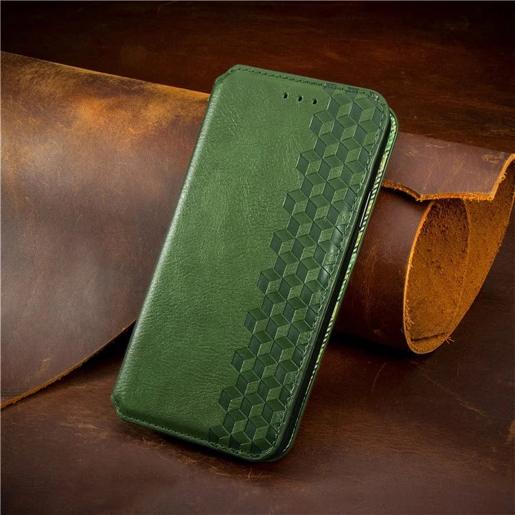 For Samsung Galaxy A16 5G Case Rhombus Imprint PU Leather Wallet Phone Cover