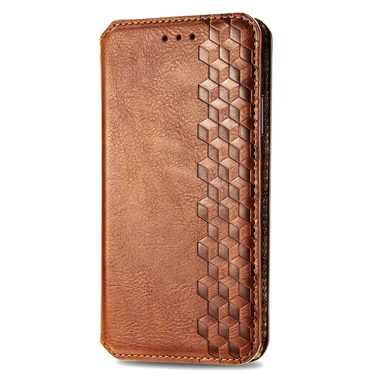 For Samsung Galaxy A16 5G Case Rhombus Imprint PU Leather Wallet Phone Cover