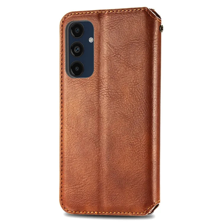 For Samsung Galaxy A16 5G Case Rhombus Imprint PU Leather Wallet Phone Cover