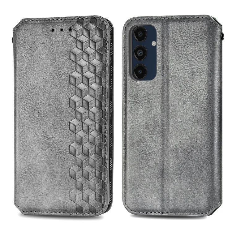 For Samsung Galaxy A16 5G Case Rhombus Imprint PU Leather Wallet Phone Cover