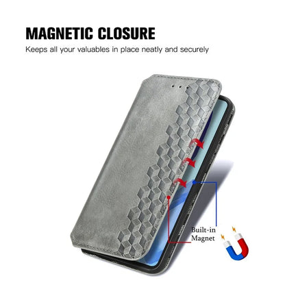 For Samsung Galaxy A16 5G Case Rhombus Imprint PU Leather Wallet Phone Cover
