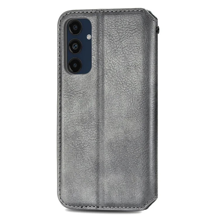 For Samsung Galaxy A16 5G Case Rhombus Imprint PU Leather Wallet Phone Cover