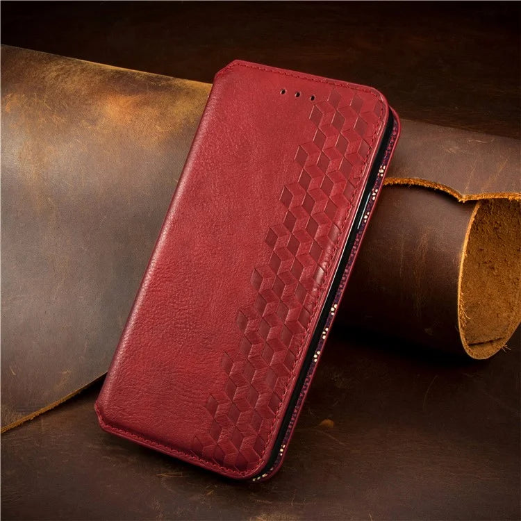 For Samsung Galaxy A16 5G Case Rhombus Imprint PU Leather Wallet Phone Cover