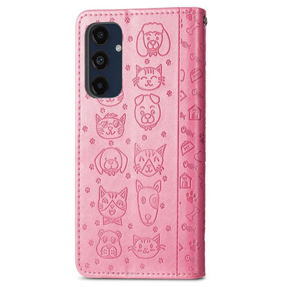 For Samsung Galaxy A16 5G Case Leather Wallet Flip Phone Cover Cute Cat Dog Pattern