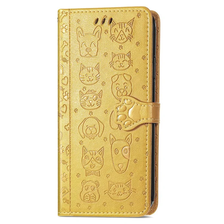 For Samsung Galaxy A16 5G Case Leather Wallet Flip Phone Cover Cute Cat Dog Pattern