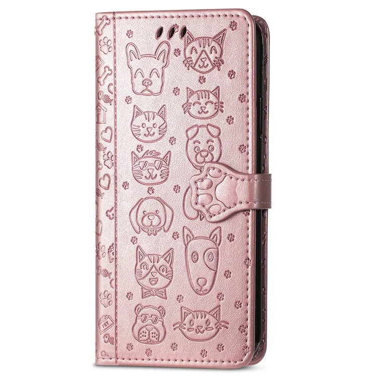 For Samsung Galaxy A16 5G Case Leather Wallet Flip Phone Cover Cute Cat Dog Pattern