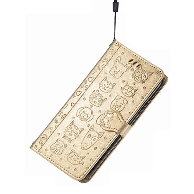 For Samsung Galaxy A16 5G Case Leather Wallet Flip Phone Cover Cute Cat Dog Pattern
