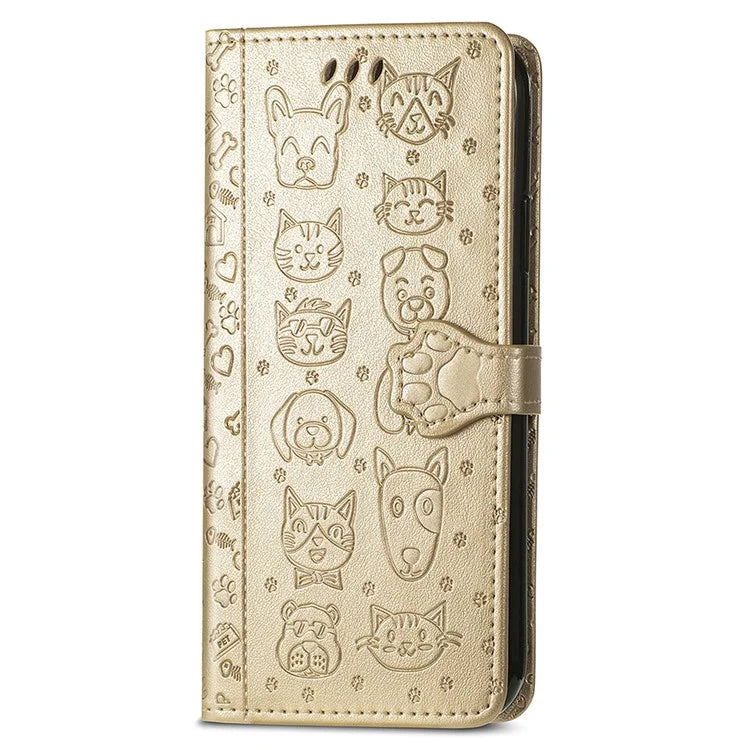 For Samsung Galaxy A16 5G Case Leather Wallet Flip Phone Cover Cute Cat Dog Pattern
