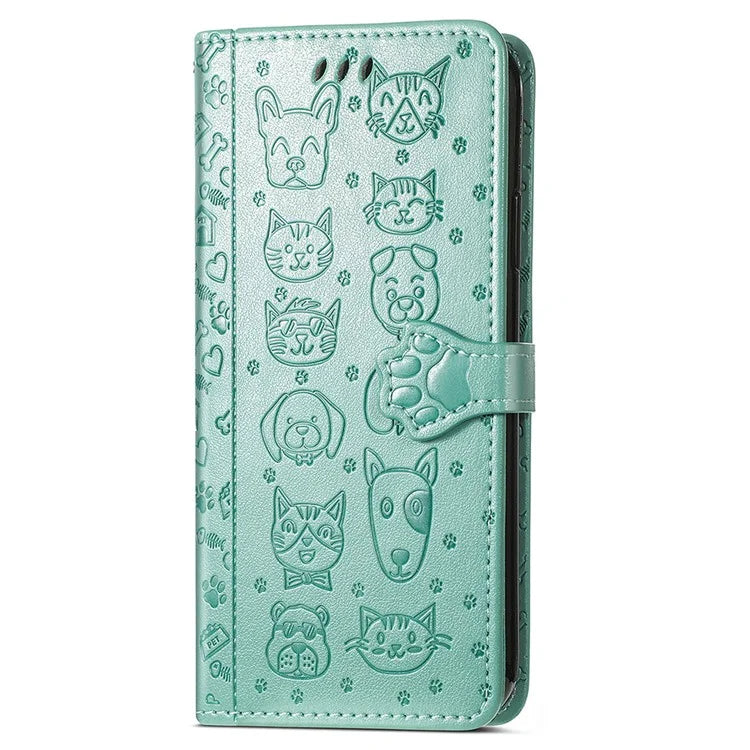 For Samsung Galaxy A16 5G Case Leather Wallet Flip Phone Cover Cute Cat Dog Pattern