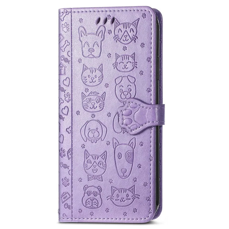 For Samsung Galaxy A16 5G Case Leather Wallet Flip Phone Cover Cute Cat Dog Pattern