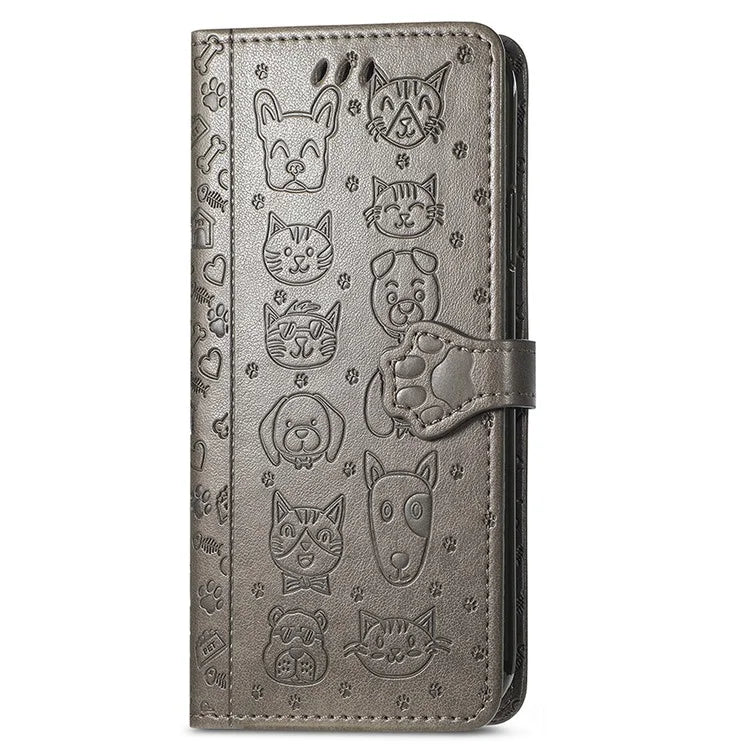 For Samsung Galaxy A16 5G Case Leather Wallet Flip Phone Cover Cute Cat Dog Pattern