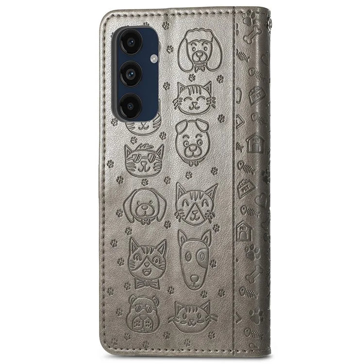 For Samsung Galaxy A16 5G Case Leather Wallet Flip Phone Cover Cute Cat Dog Pattern