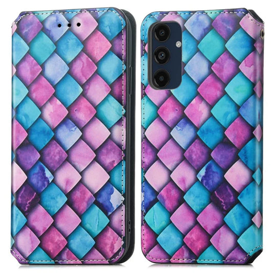 CASENEO 001 Series for Samsung Galaxy A16 5G Case RFID Blocking Wallet Leather Cover Pattern Print