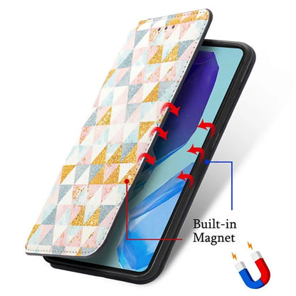 CASENEO 001 Series for Samsung Galaxy A16 5G Case RFID Blocking Wallet Leather Cover Pattern Print