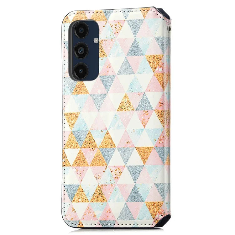 CASENEO 001 Series for Samsung Galaxy A16 5G Case RFID Blocking Wallet Leather Cover Pattern Print