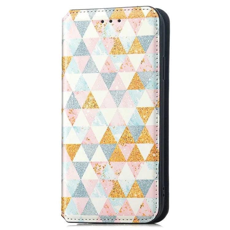 CASENEO 001 Series for Samsung Galaxy A16 5G Case RFID Blocking Wallet Leather Cover Pattern Print