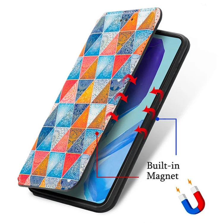 CASENEO 001 Series for Samsung Galaxy A16 5G Case RFID Blocking Wallet Leather Cover Pattern Print