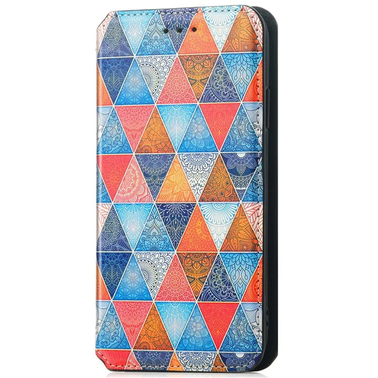 CASENEO 001 Series for Samsung Galaxy A16 5G Case RFID Blocking Wallet Leather Cover Pattern Print