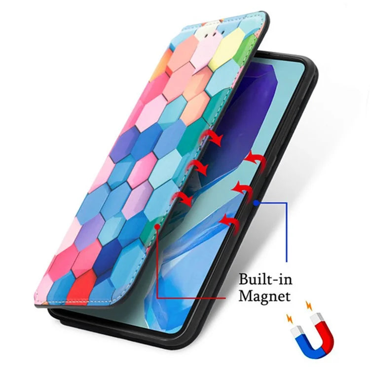 CASENEO 001 Series for Samsung Galaxy A16 5G Case RFID Blocking Wallet Leather Cover Pattern Print