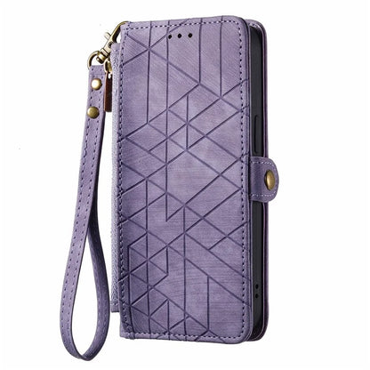 For Samsung Galaxy A16 5G Case Zipper Wallet Geometry Lines Leather Phone Cover