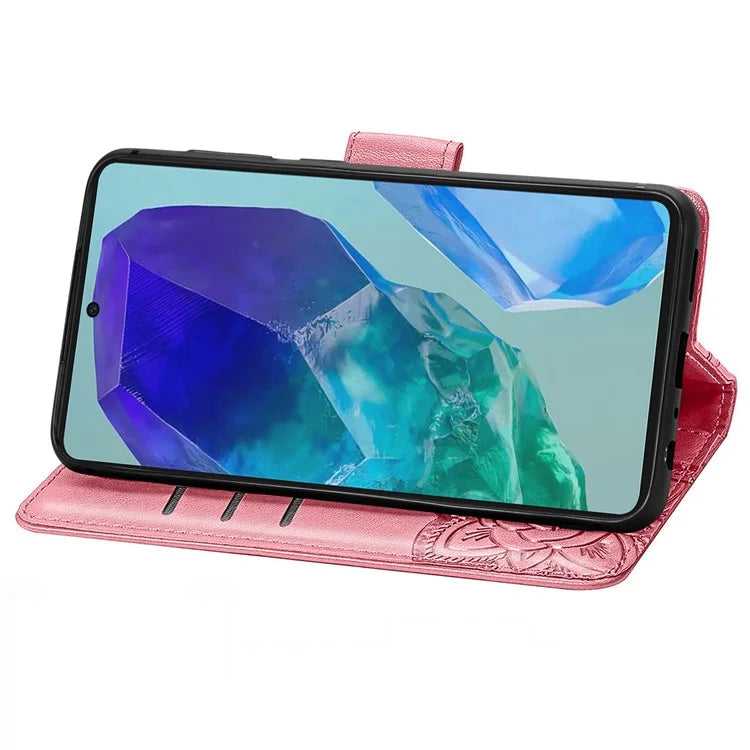 For Samsung Galaxy A16 5G Case PU Leather Wallet Phone Cover Butterfly Pattern