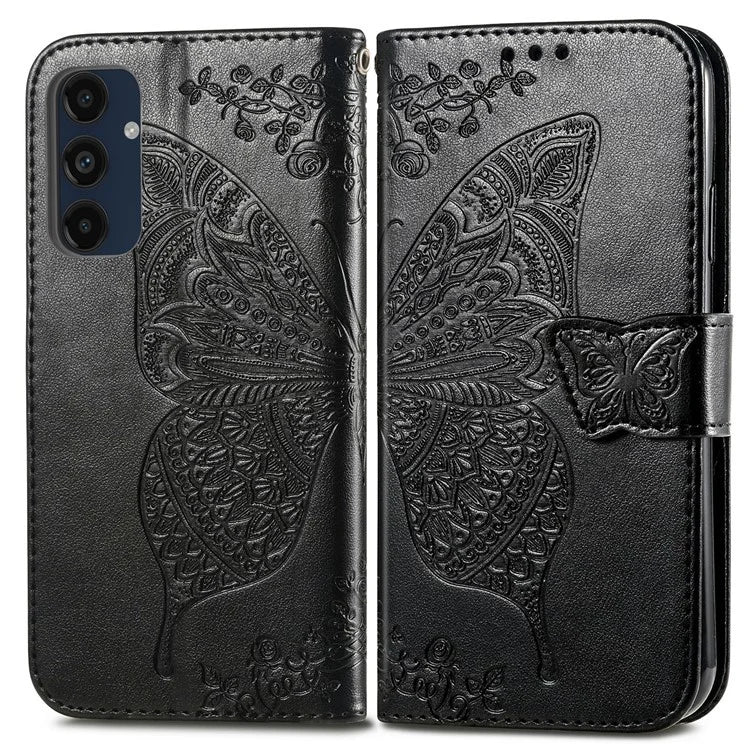 For Samsung Galaxy A16 5G Case PU Leather Wallet Phone Cover Butterfly Pattern