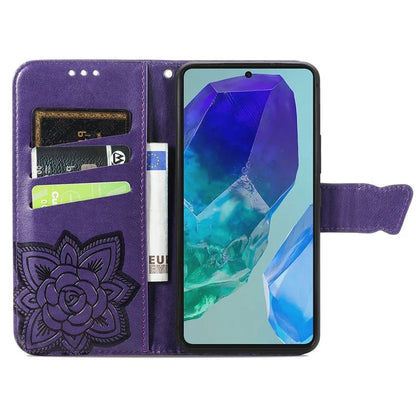 For Samsung Galaxy A16 5G Case PU Leather Wallet Phone Cover Butterfly Pattern