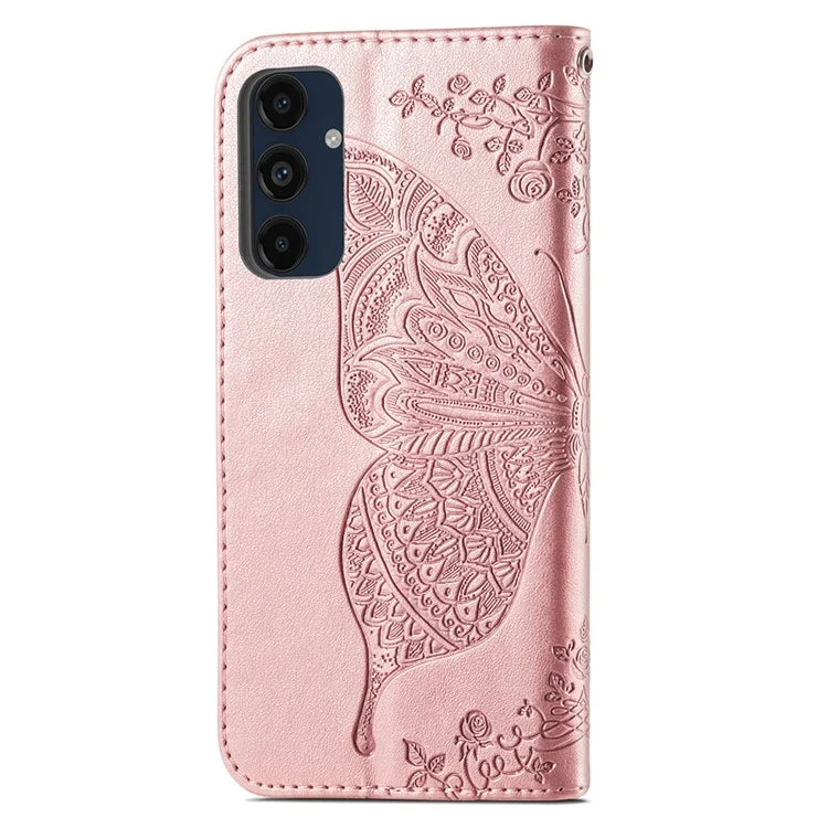For Samsung Galaxy A16 5G Case PU Leather Wallet Phone Cover Butterfly Pattern