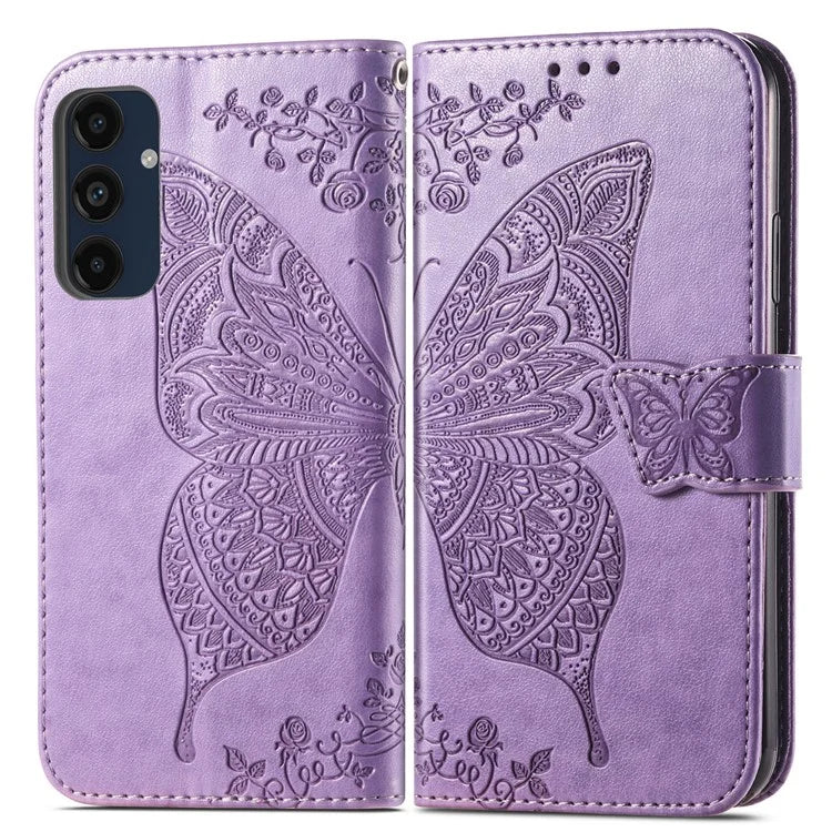 For Samsung Galaxy A16 5G Case PU Leather Wallet Phone Cover Butterfly Pattern