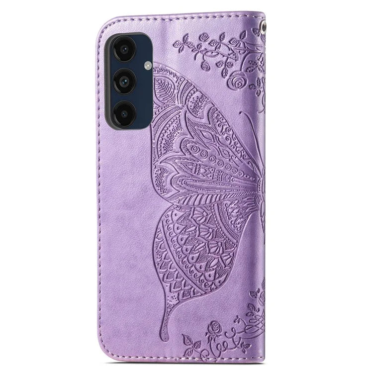 For Samsung Galaxy A16 5G Case PU Leather Wallet Phone Cover Butterfly Pattern